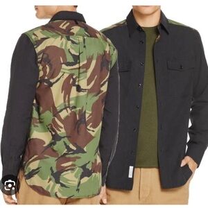 Rag & Bone Black Camo Jack Block Button Front Shirt